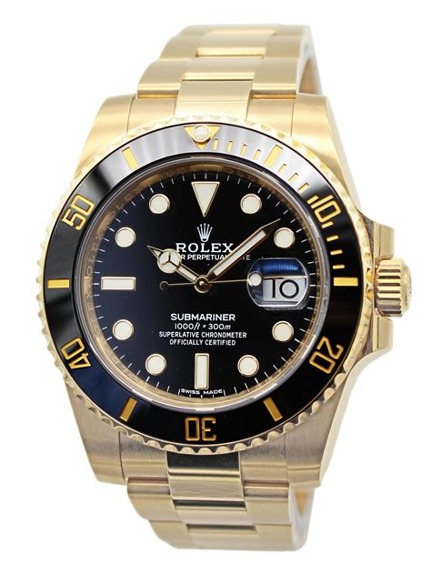 rolex submariner goud zwart|rolex submariner gold case.